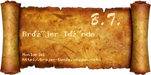 Brájer Tünde névjegykártya