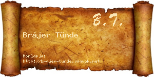 Brájer Tünde névjegykártya
