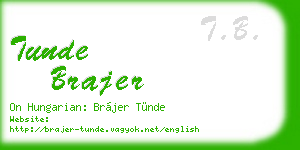 tunde brajer business card